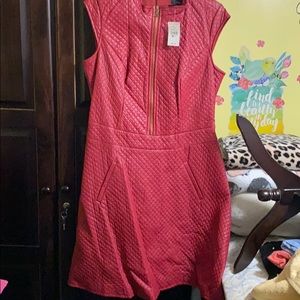 Ashley Stewart red leather dress